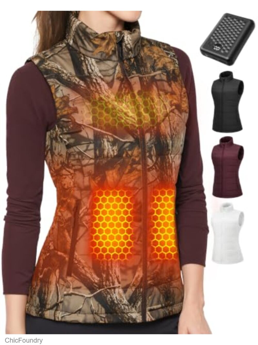 Graphene Heated Vest 7.4V Battery Overheat Protection Zip Up